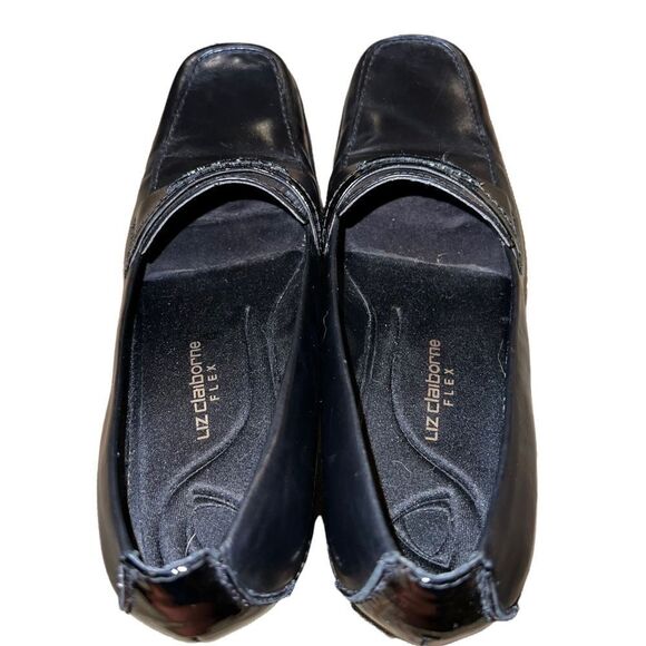 Liz Claiborne flex black leather square toe Keegan pumps size 8.5 - Picture 11 of 11